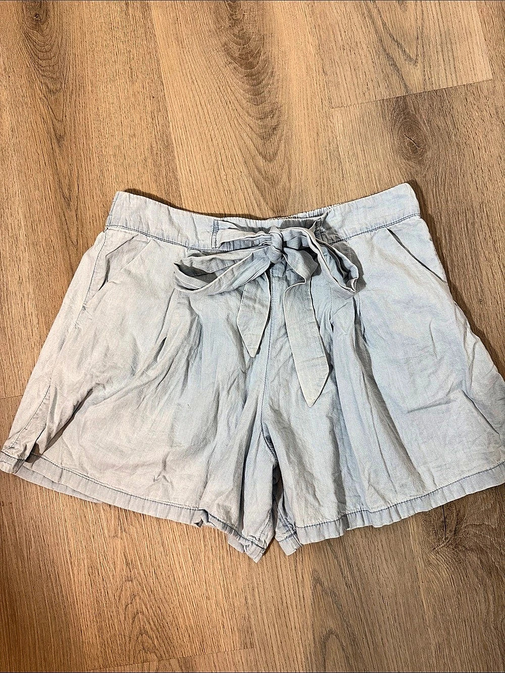 anko High Waist Cotton Shorts Blue US14 UK16